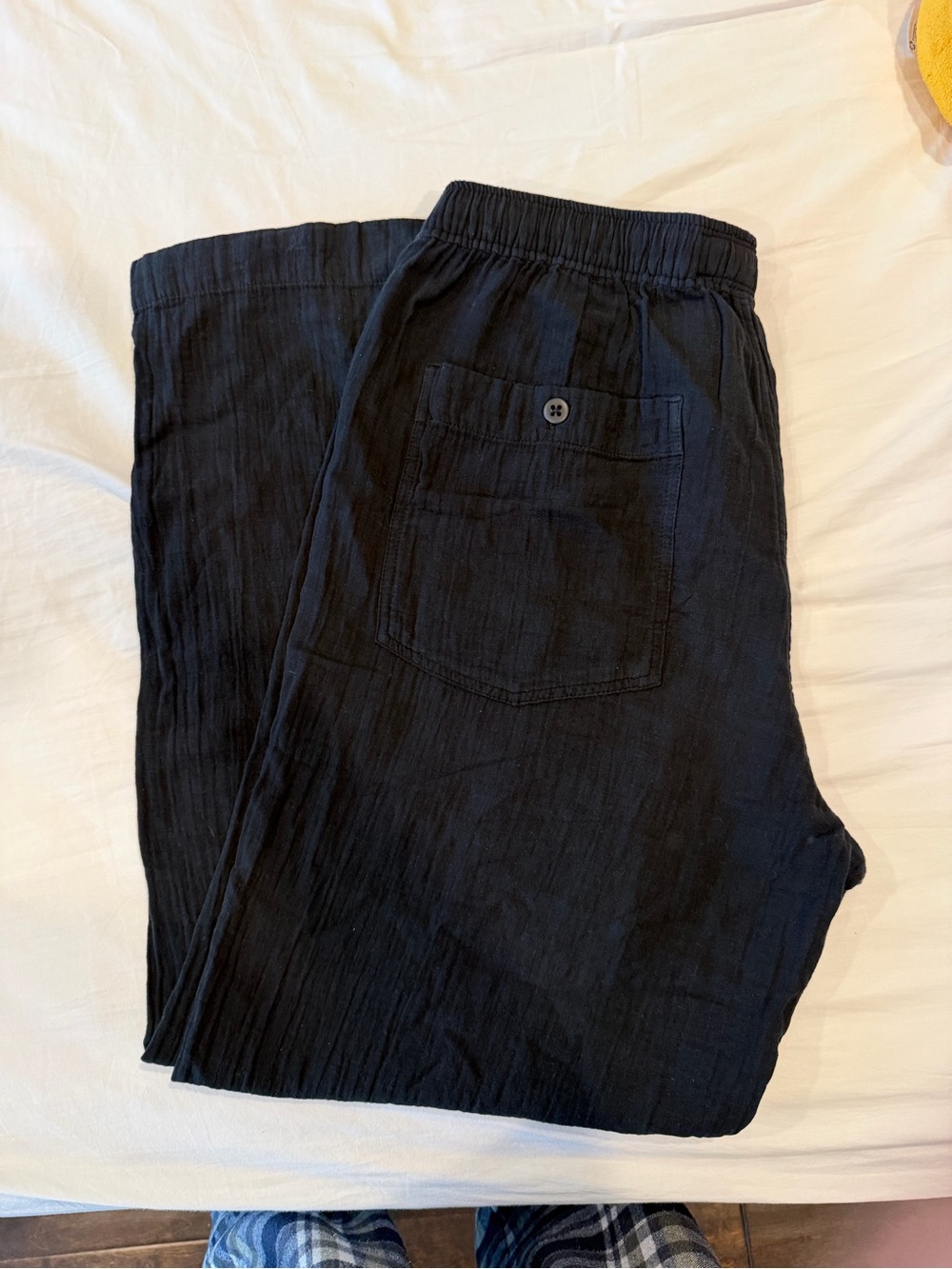 Abercrombie and Fitch Men's Black Cotton Linen Pants